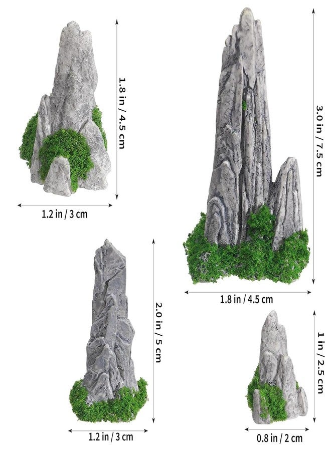 Wionin 8 Pieces Rockery Decor Zen Garden Accessories Micro Landscape Garden Decoration Mountain Landscape Figurines Mini Statues for Bonsai for Home Office Displays - Image 2